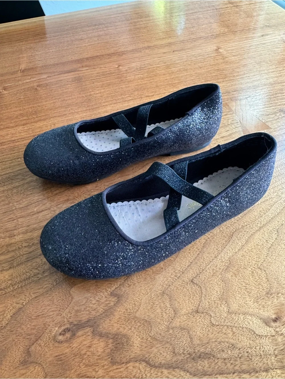 Dream Pairs Girls Black Glitter Mary Jane Flats | Like New | Size 1 Youth